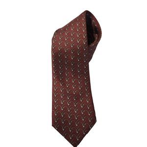 Hermes Paris 877 PA Genuine‎ Vintage Red Silk Tie